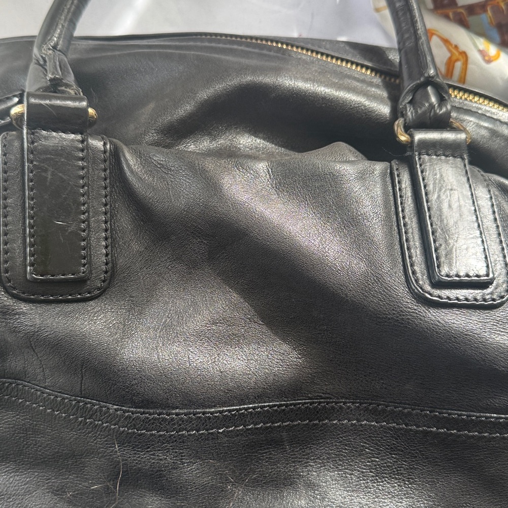 Givenchy Black Aged Leather Pandora Large Satchel Handbag Gold HW - Picture 16 of 16